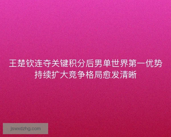 王楚钦连夺关键积分后男单世界第一优势持续扩大竞争格局愈发清晰